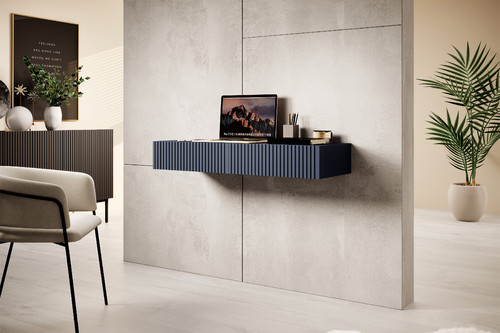 Wall-mounted Console Table Dresser Nicole, dark blue