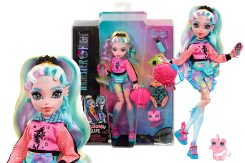 Monster High Lagoona Blue Doll with Pet Piranha HHK55 4+