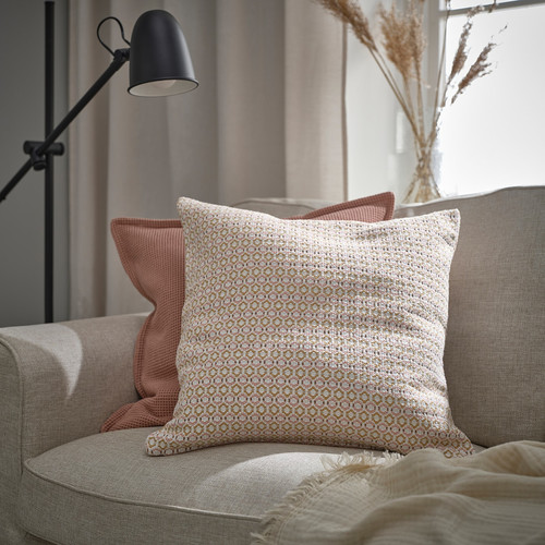 MOROTSMOTT Cushion cover, white/light pink, 50x50 cm