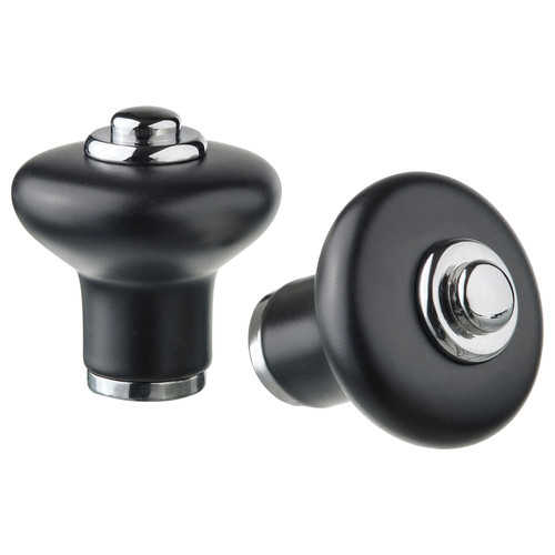 KLINGSTORP Knob, black/chrome-plated, 23 mm