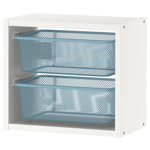 TROFAST Wall storage, white/grey-blue, 34x21x30 cm