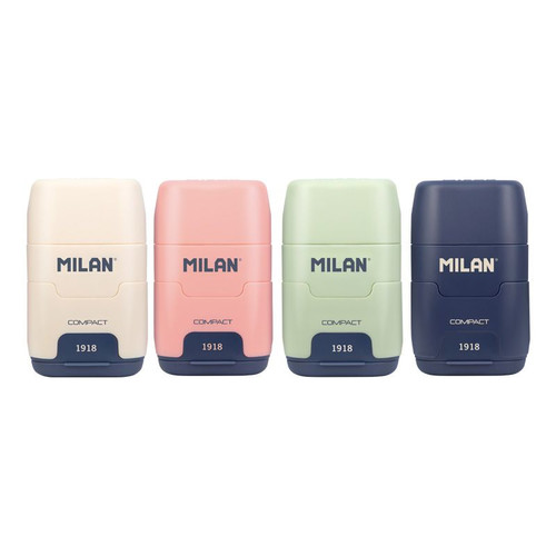 Milan Sharpener & Eraser 2in1 Compact 1918 16pcs