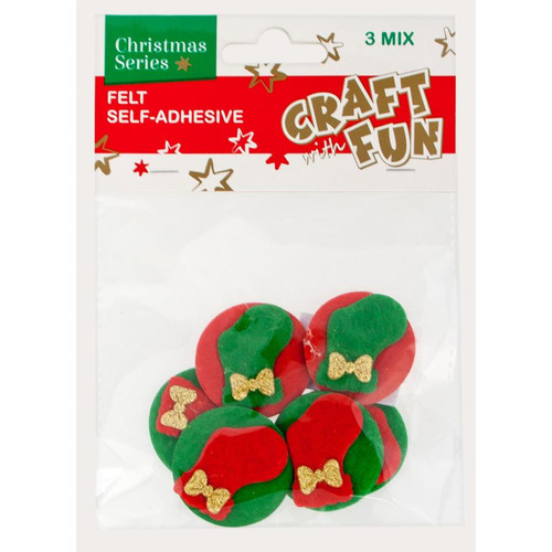 Christmas Self-adhesive Felt Decoration 6pcs, 1 set, random patterns