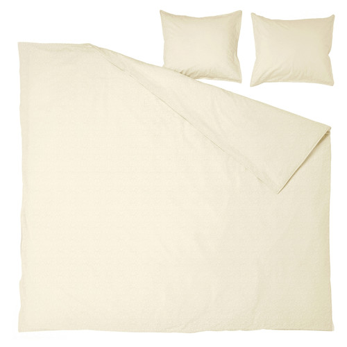 ÄNGSLILJA Duvet cover and 2 pillowcases, natural, 200x200/50x60 cm