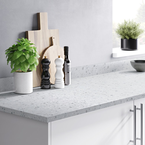 GoodHome Laminate Kicthen Worktop Algiata 62x2.2x300 cm, terrazzo