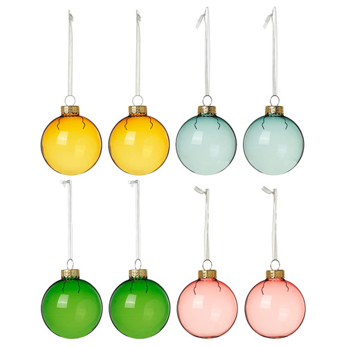 VINTERFINT Tree ornament, bauble glass/mixed colours, 6 cm