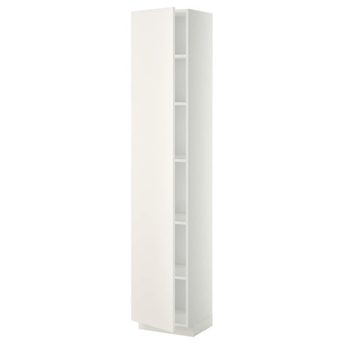 METOD High cabinet with shelves, white/Veddinge white, 40x37x200 cm