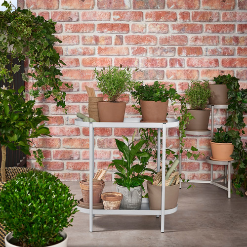 OLIVBLAD Plant stand, in/outdoor light grey, 56 cm