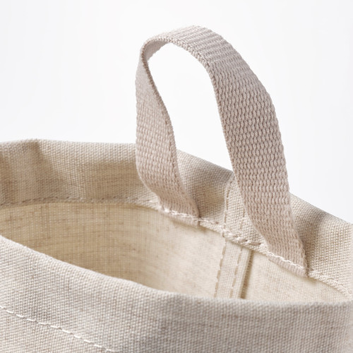 PURRPINGLA Storage basket, textile/beige, 10x10x15 cm