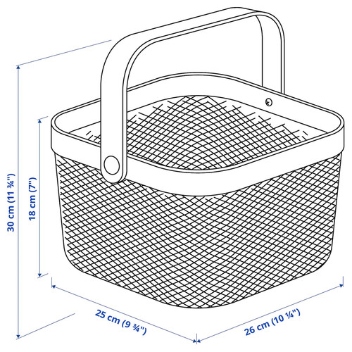 RISATORP Basket, pink, 25x26x18 cm