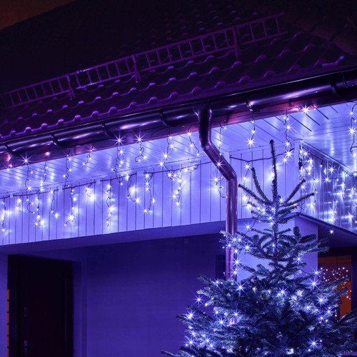 Christmas LED Lighting Curtain Icicles 200 LED 9.6m, cool white, flash, outdoor