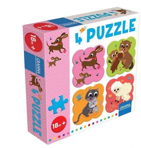 Granna Children's Puzzle Animals 4x 4pcs 18m+