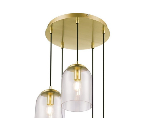 GoodHome Pendant Lamp Thestias E14, transparent/gold