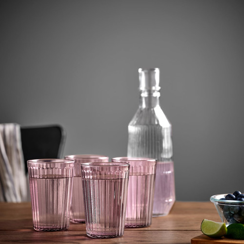 BROKROCKA Glass, grey-pink, 31 cl