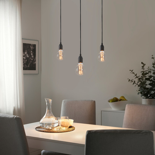 BENGTSBOL Pendant lamp with 3 lamps, black