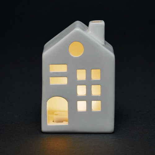 Christmas LED Decoration Ceramic House, white