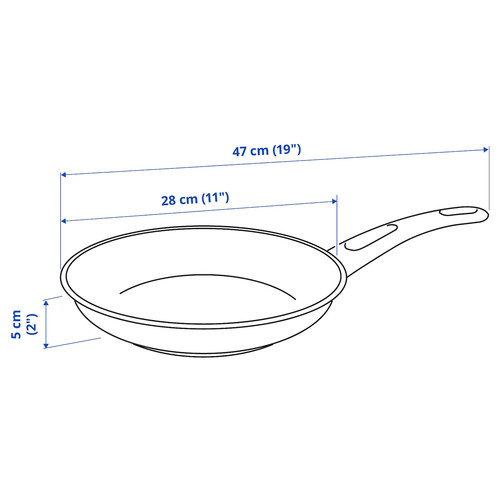 HEMLAGAD Frying pan, non-stick coating black, 28 cm