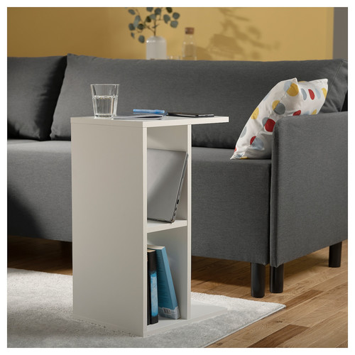 BRUKSVARA Side table, white, 61x30 cm