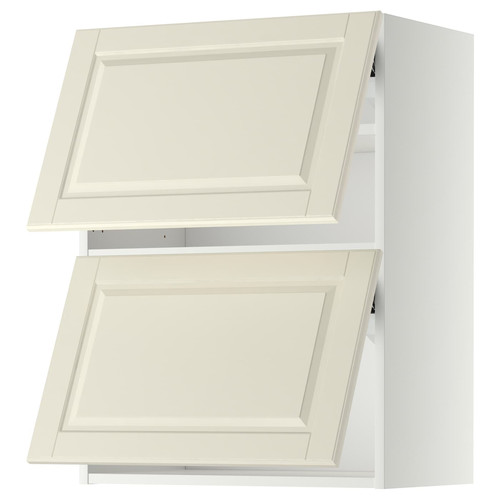 METOD Wall cabinet horizontal w 2 doors, white/Bodbyn off-white, 60x80 cm