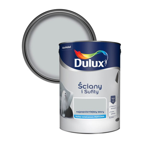 Dulux Walls & Ceilings Matt Latex Paint 5l popular grey