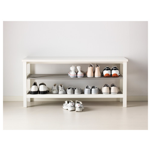 TJUSIG Bench with shoe storage, white, 108x50 cm