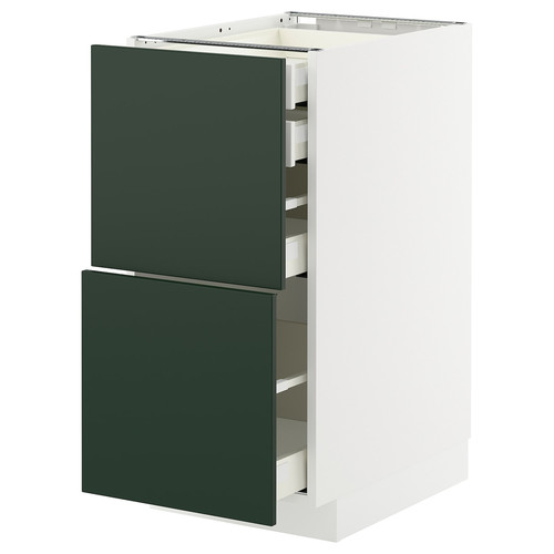 METOD / MAXIMERA Base cb 2 frnts/2 low/1 md/1 hi drw, white/Havstorp deep green, 40x60 cm