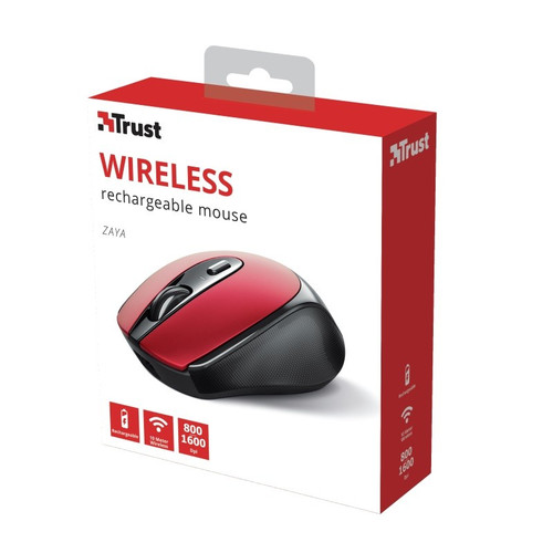 Trust Optical Wireless Mouse Zaya, red