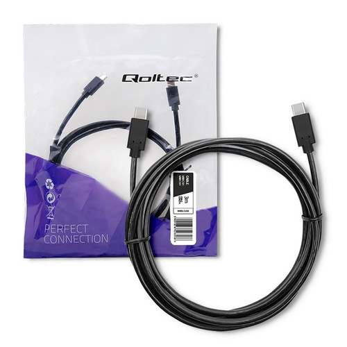 Qoltec Cable USB 3.1 type-C male 3m