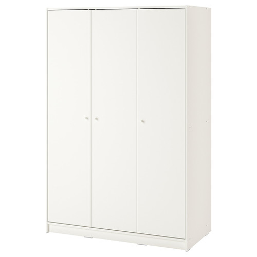 KLEPPSTAD Wardrobe with 3 doors, white, 117x176 cm