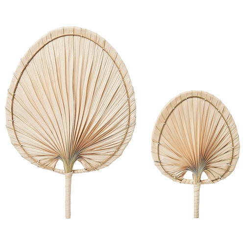 MOLNSKOG Wall decoration, set of 2, palm leaf handmade