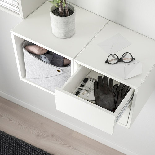 EKET Wall-mounted storage combination, white, 105x35x70 cm