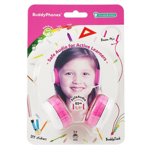 BuddyPhones Headphones StudyBuddy, pink