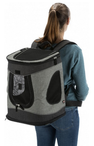 Trixie Pet Carrier Backpack Timon 34x44x30cm, grey-black