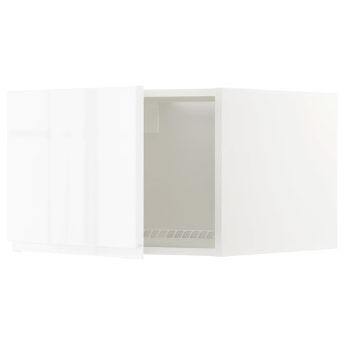 METOD Top cabinet for fridge/freezer, white/Voxtorp high-gloss/white, 60x40 cm