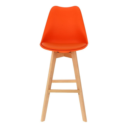 Bar Stool Norden Wood, high, PP, orange