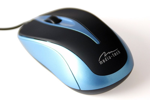 Media-Tech Optical Wired Mouse Plano, black-blue