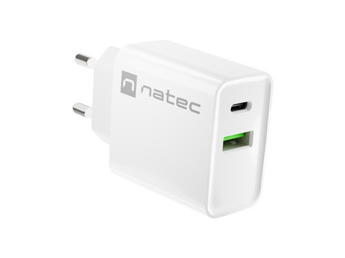 Natec USB Charger Ribera EU Plug 1x USB-A USB-C