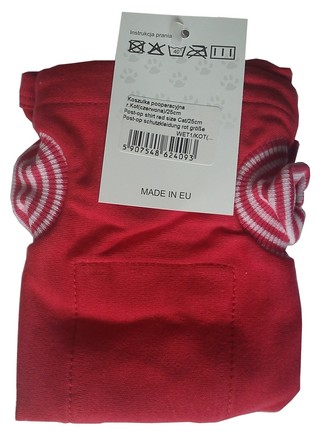 Grande Finale Pet Cat Recovery Suit Post-Surgical 25cm, red