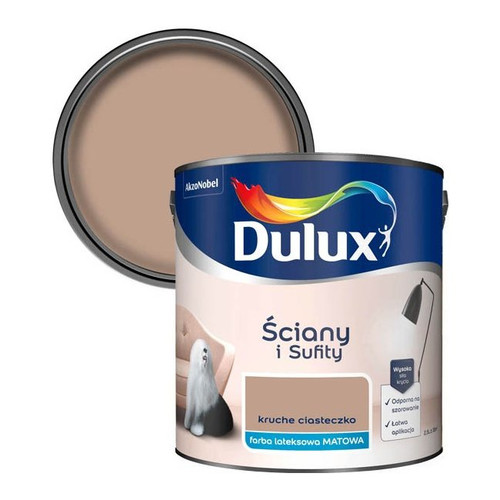 Dulux Walls & Ceilings Matt Latex Paint 2.5l shortbread