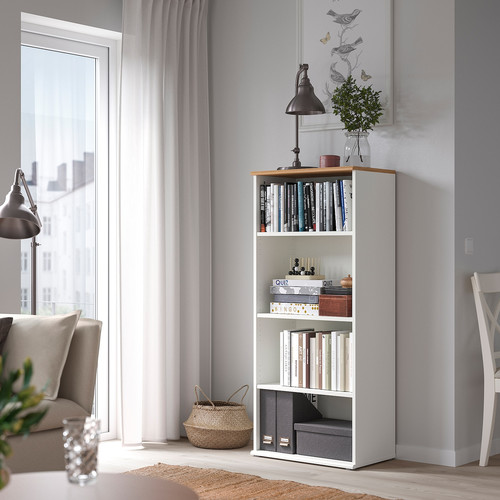 SKRUVBY Bookcase, white, 60x140 cm