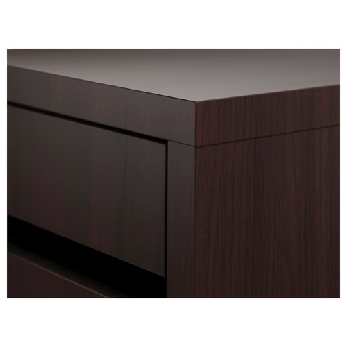 MICKE Drawer unit/drop file storage, black-brown, 35x75 cm
