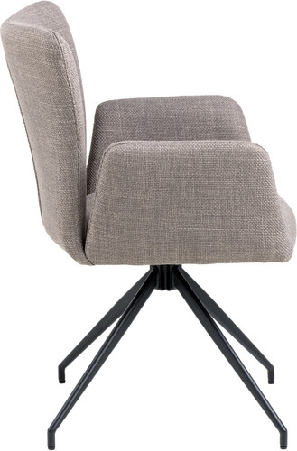 Upholstered Chair with Armrests Laura, light grey