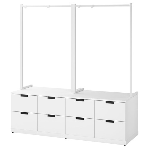 NORDLI Chest of 8 drawers, white, 160x169 cm