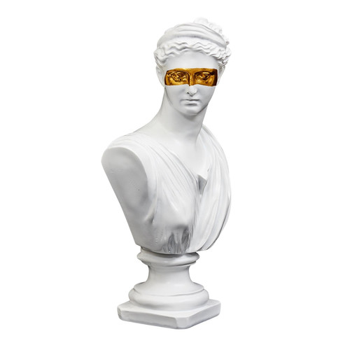 Decoration Aphrodite Bust, white-gold