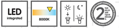 Solar Garden Lamp 1 x 0.06W 6500K, steel