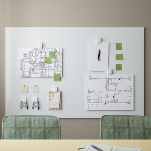 MITTZON Whiteboard/noticeboard, white, 84x110x2 cm