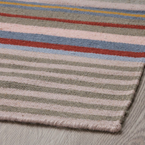 BUDDINGE Rug, flatwoven, handmade multicolour/stripe pattern, 170x240 cm
