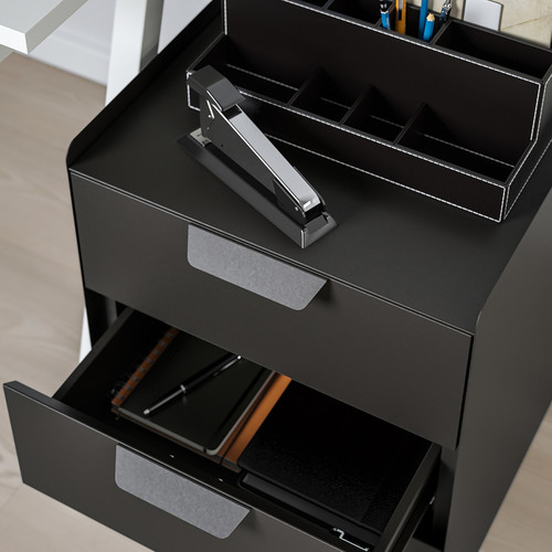 TROTTEN Drawer unit w 3 drawers on castors, anthracite