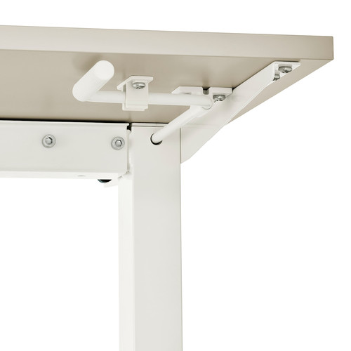 TROTTEN Desk sit/stand, beige/white, 120x70 cm