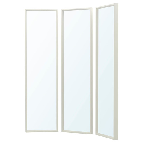 NISSEDAL Mirror combination, white, 130x150 cm